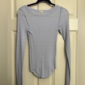 Free People long sleeve baby blue top